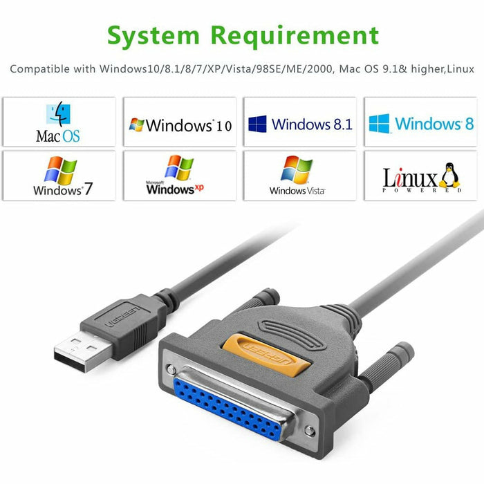 USB to DB25 Parallel Printer Cable Adapter Male and Female Connector... UGREEN-brands-world.ca