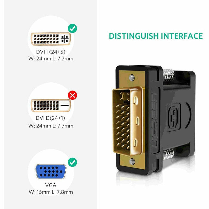 DVI 24+5 VGA adapter I male to HD15 female adapter...... UGREEN-brands-world.ca