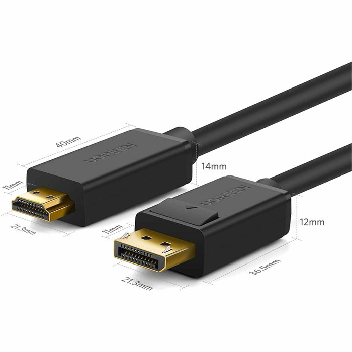 DisplayPort to HDMI cable with gold-plated DP male 3 ft, black UGREEN-brands-world.ca