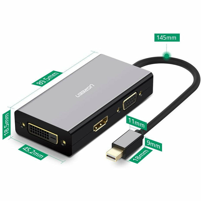 Mini DisplayPort Thunderbolt to HDMI DVI VGA adapter 4K black UGREEN-brands-world.ca