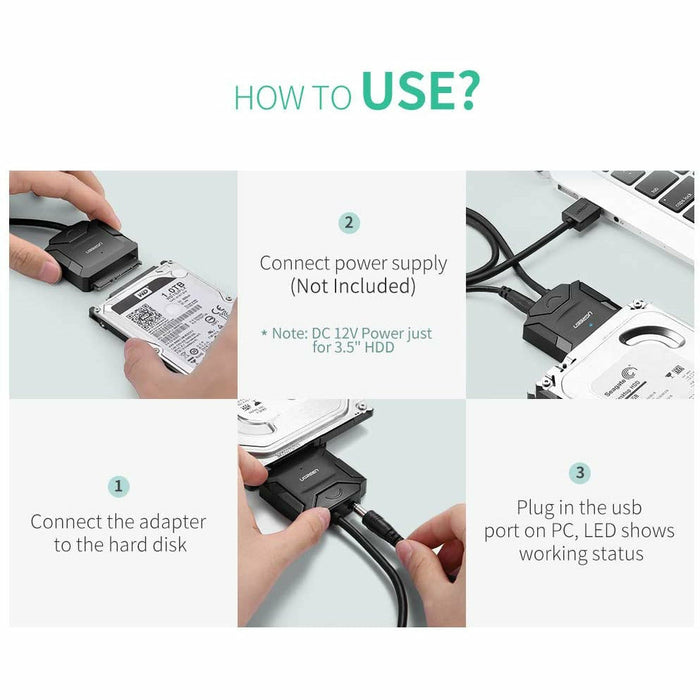 SATA to USB 3.0 adapter 22-pin cable converter 12TB max... UGREEN-brands-world.ca