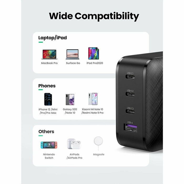 USB Charger 65W 4 Ports Type C Can Power Transmission Type C Fast... UGREEN-brands-world.ca