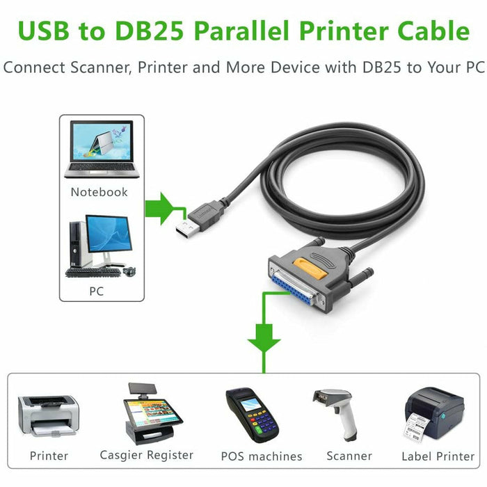 USB to DB25 Parallel Printer Cable Adapter Male and Female Connector... UGREEN-brands-world.ca