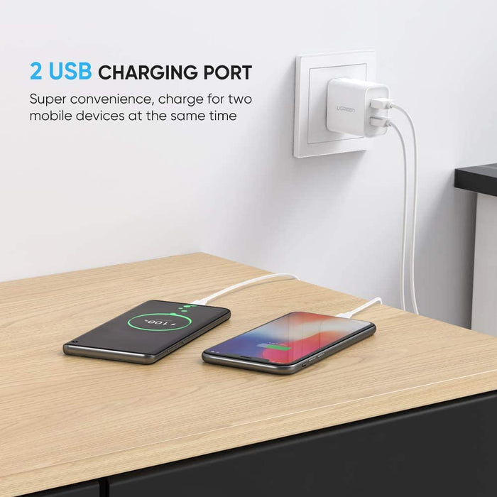 USB wall charger dual power adapter, total 3.1A... UGREEN-brands-world.ca