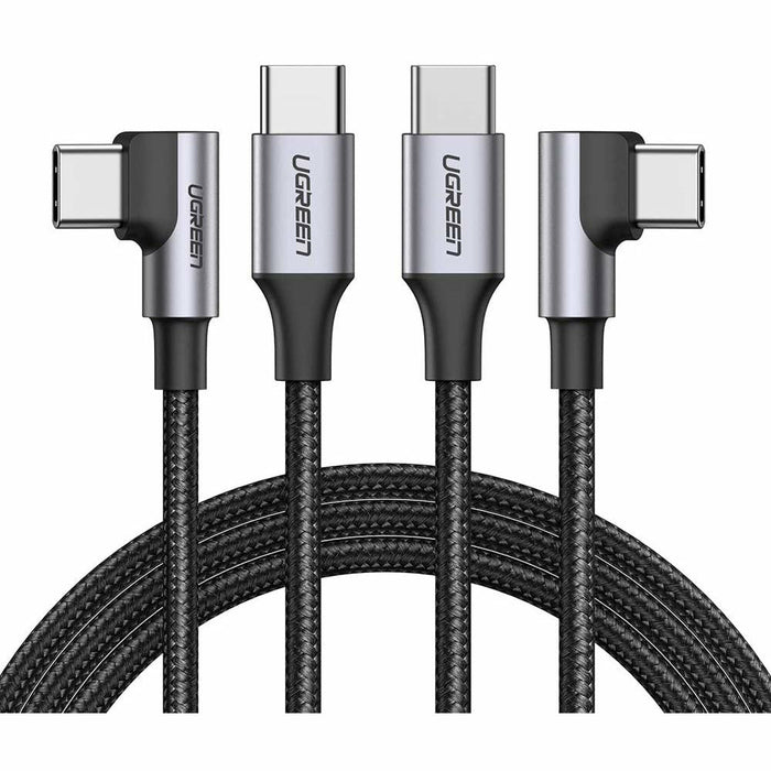 USB C to C cable 90 degrees 2 packs, 60W C type power transmission fast... UGREEN-brands-world.ca