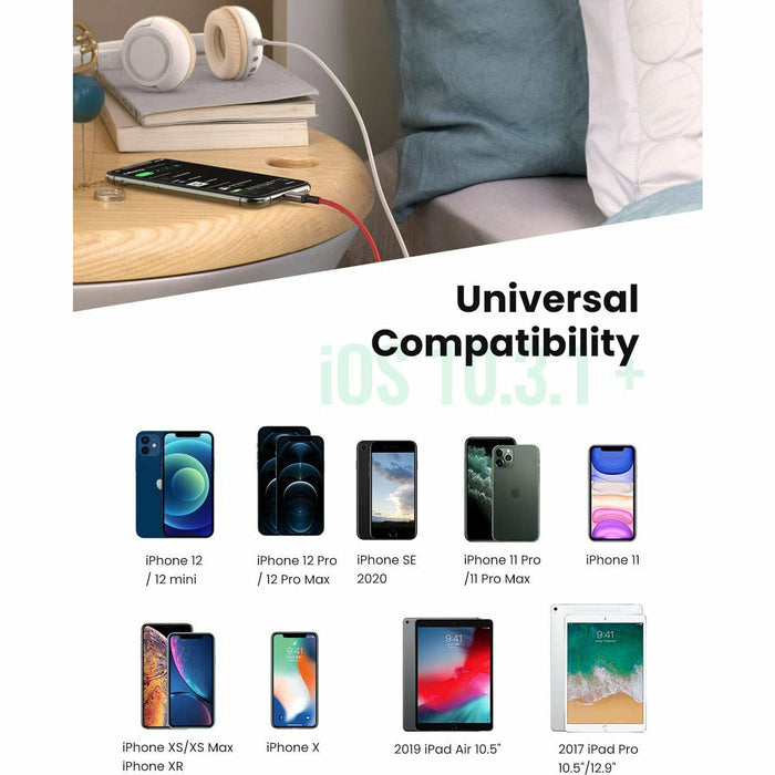 Suitable for iPhone MFi certified lightning to 3.5mm headset adapter... UGREEN-brands-world.ca