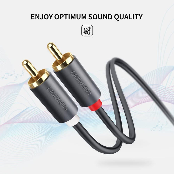 2 RCA Revolution 2 Stereo Audio Cable Gold Plated Household 6.5 ft UGREEN-brands-world.ca