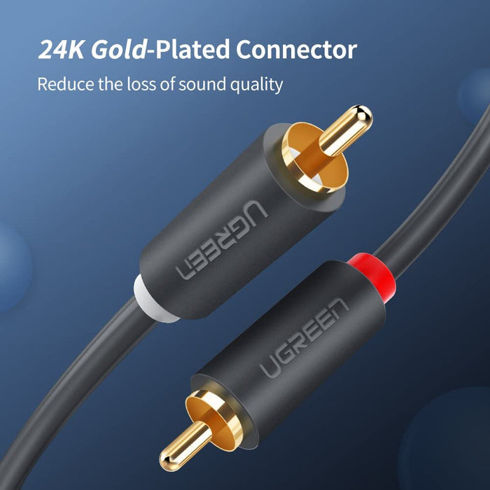 2 RCA Revolution 2 Stereo Audio Cable Gold Plated Household 6.5 ft UGREEN-brands-world.ca