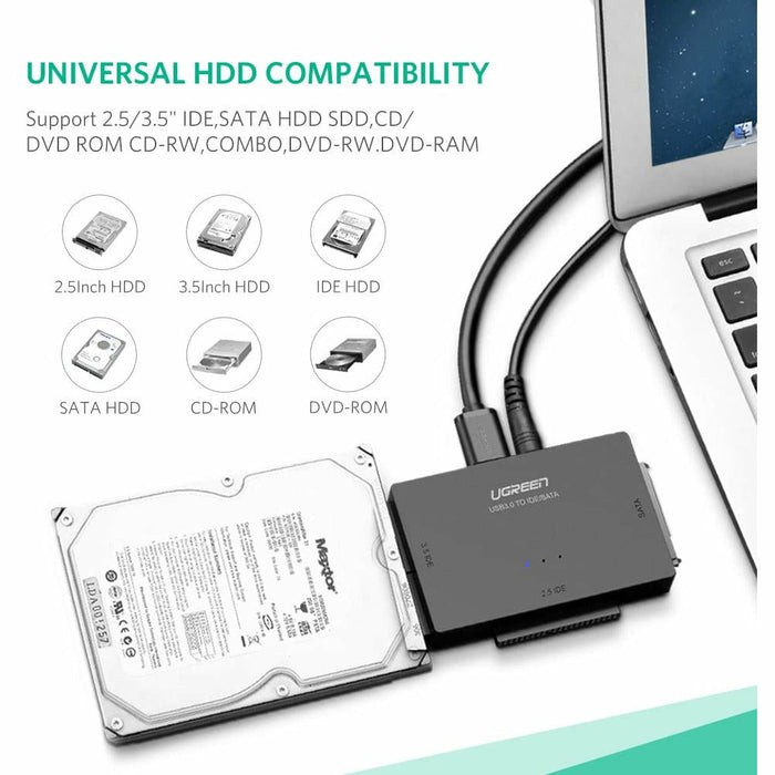 USB IDE Adapter 3.0 to Sata hard drive converter combination black UGREEN-brands-world.ca