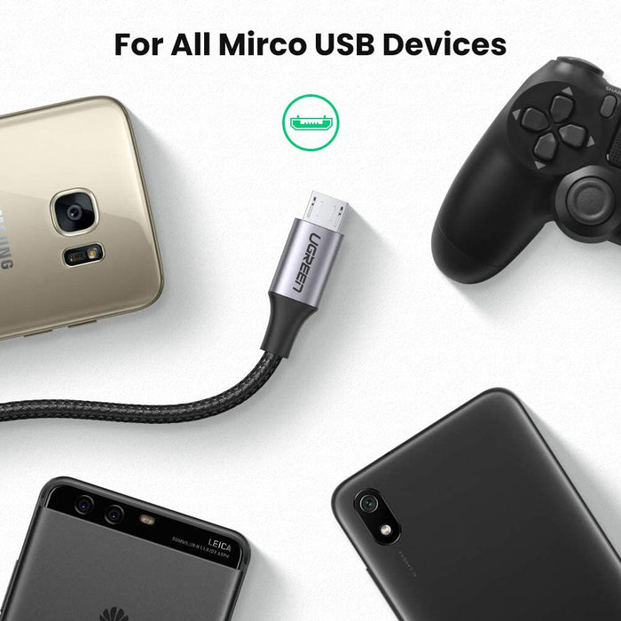 Micro USB cable nylon braided to 2.0 Android 6 feet UGREEN-brands-world.ca