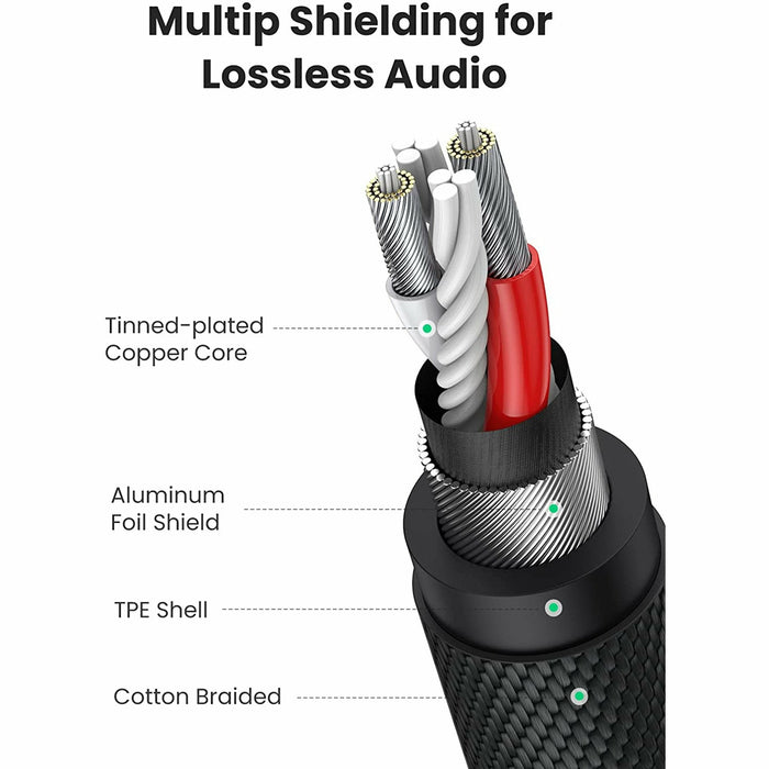 3.5mm male to female extension cable 3FT gray UGREEN-brands-world.ca