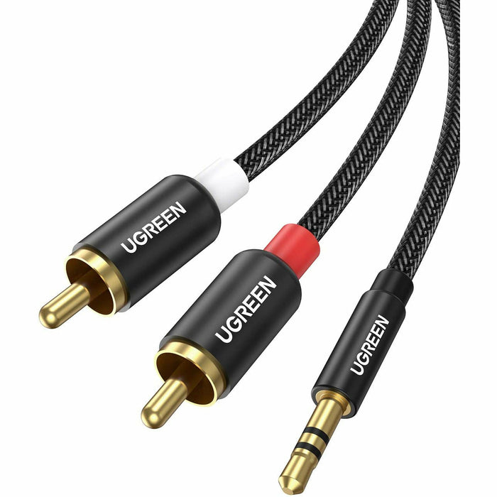 3.5mm to 2 Male RCA Adapter Cable Stereo Auxiliary Jack 2RCA 3 ft UGREEN-brands-world.ca