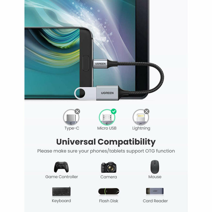 Micro USB to 2.0 OTG cable portable braided adapter... UGREEN-brands-world.ca