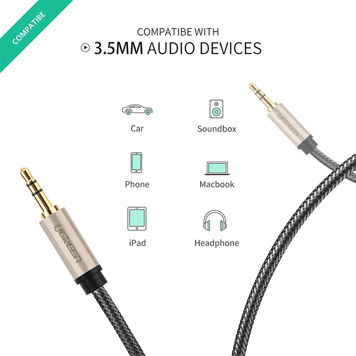 3.5mm audio cable professional HiFi revolution braided stereo 3 feet UGREEN-brands-world.ca