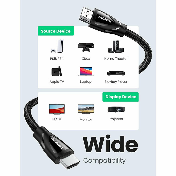 8K HDMI cable, ultra-high-definition high-speed 48Gbps 2.1 cable, supports 6 feet UGREEN-brands-world.ca