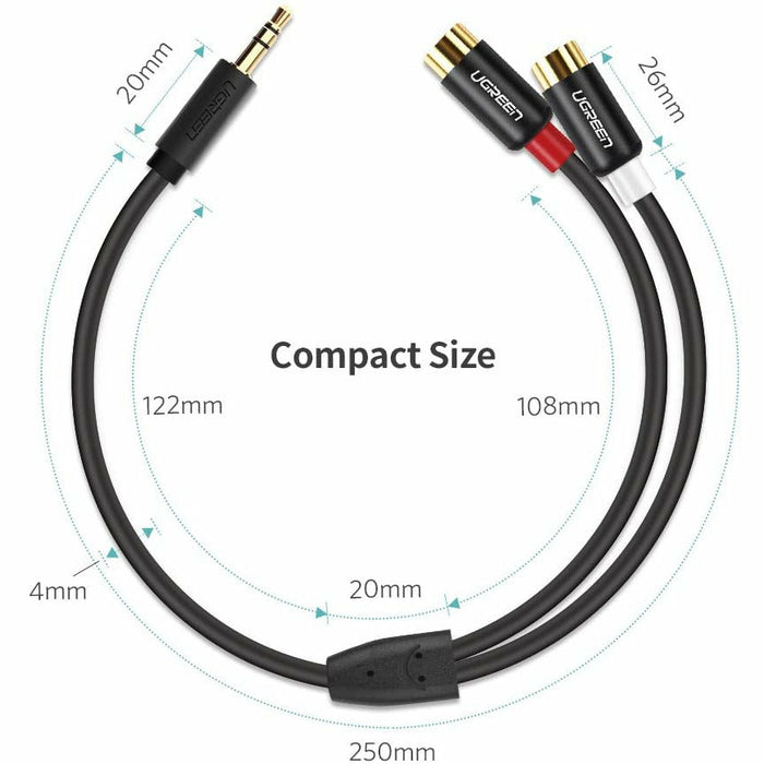 2 RCA to 3.5 mm cable, male 2RCA female jack stereo audio... UGREEN-brands-world.ca