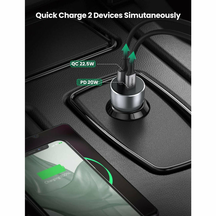 Car Charger USB C 36W 2-port compact type C with 18W... UGREEN-brands-world.ca