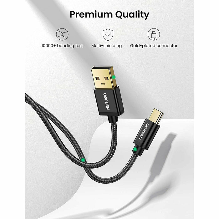 USB C cable 2 pack Type C 3A fast charging nylon 3 feet UGREEN-brands-world.ca