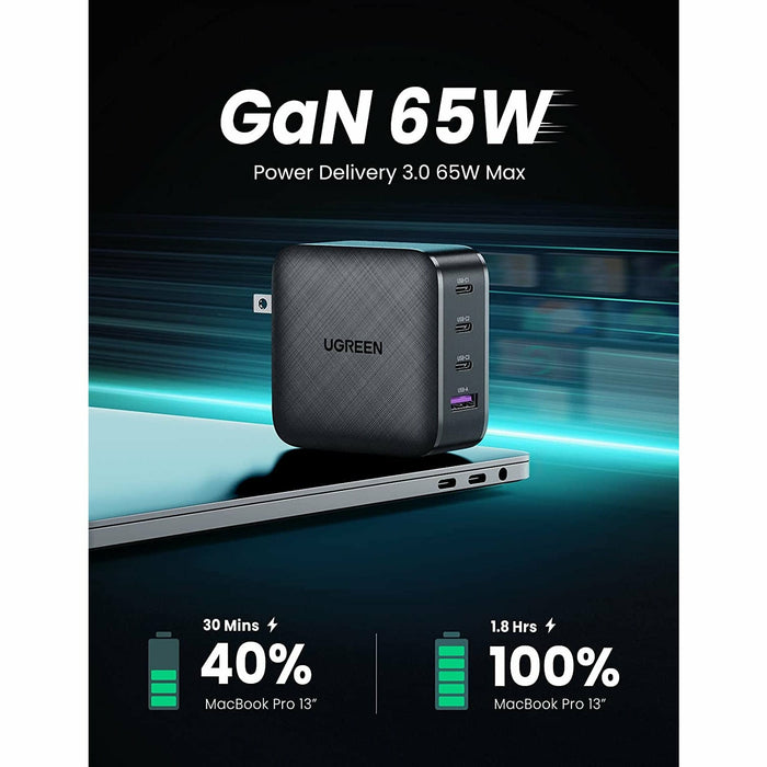 USB Charger 65W 4 Ports Type C Can Power Transmission Type C Fast... UGREEN-brands-world.ca