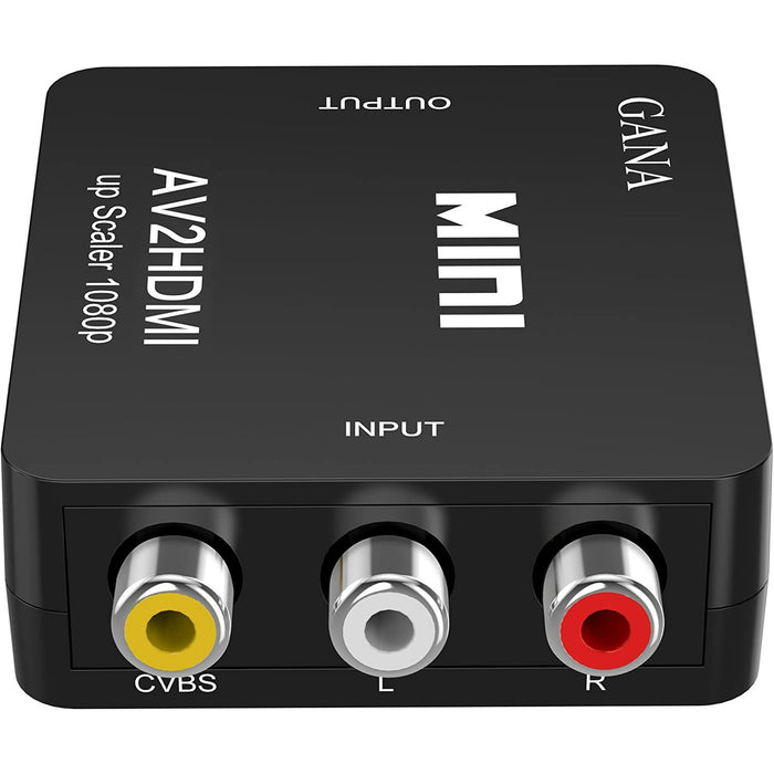 RCA to HDMI, GANA 1080P Mini Composite CVBS AV HDMI Video Audio Black