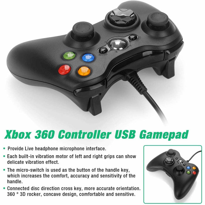 YCCSKY Xbox 360 Controller, 360 Wired Controller 2.4GHZ Game Joystick...-brands-world.ca