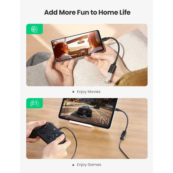 USB Type C Adapter Cable Type C 3.1 Male 3.0 Female Black UGREEN-brands-world.ca