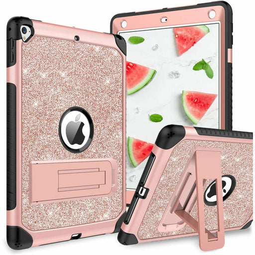 SAMA iPad 6th 5th Generation Case, Air 2 Glitter Rose Gold-brands-world.ca