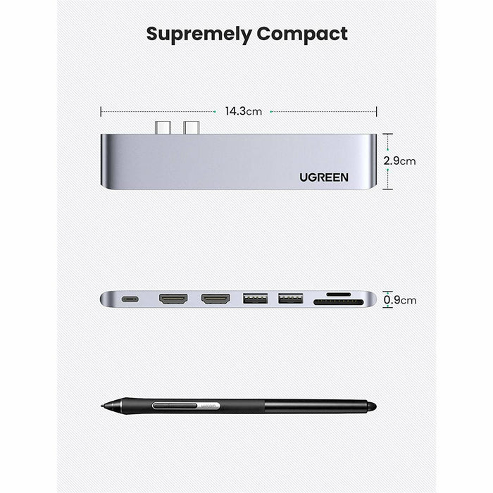 USB C to Dual HDMI Adapter, 7-in-1 C Thunderbolt 3 Adapter UGREEN-brands-world.ca