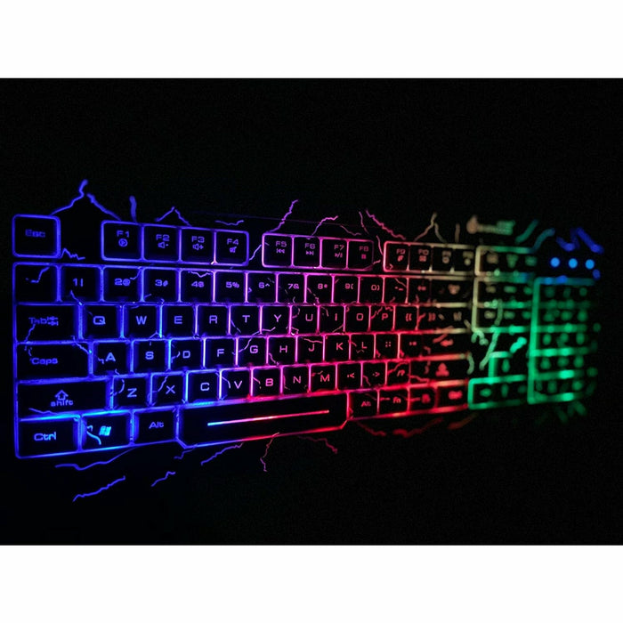 SAMA Gaming Keyboard and Mouse Set, Colorful Crack Backlit USB Computer Gaming Wired Keyboard and Mouse Set