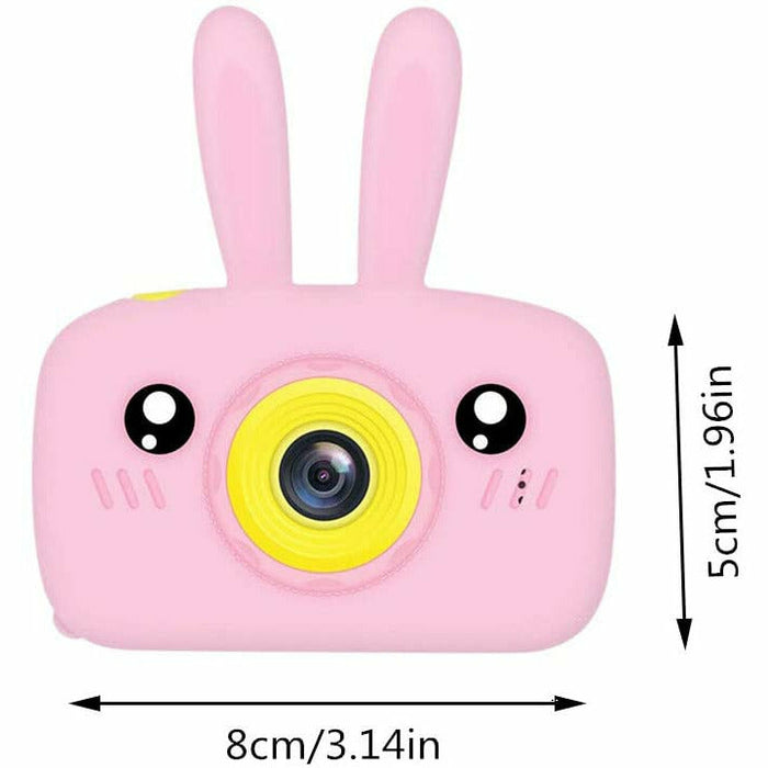SAMA Kids Camera Pink , Digital Video Camera Cartoon Toy 8.0mp Inch Hd Screen Rechargeable Shockproof