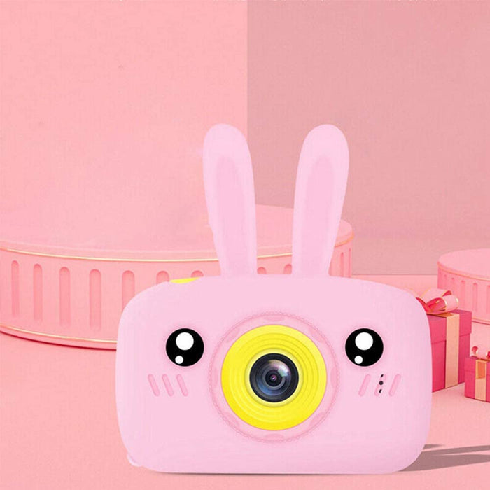 SAMA Kids Camera Pink , Digital Video Camera Cartoon Toy 8.0mp Inch Hd Screen Rechargeable Shockproof