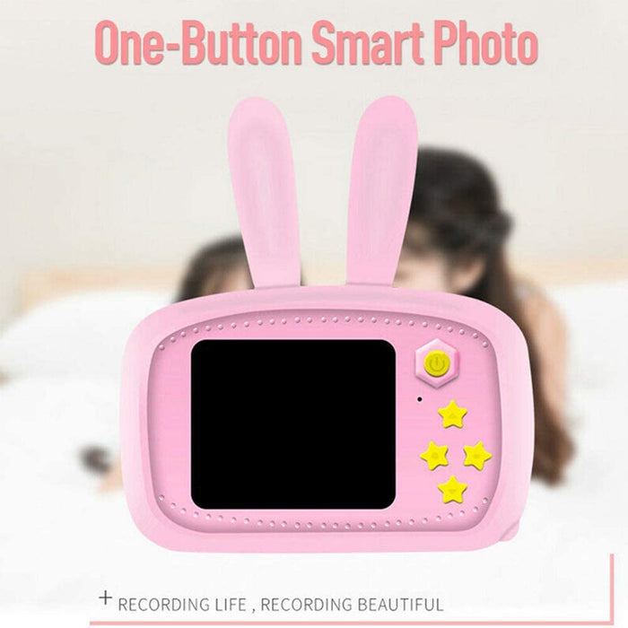SAMA Kids Camera Pink , Digital Video Camera Cartoon Toy 8.0mp Inch Hd Screen Rechargeable Shockproof