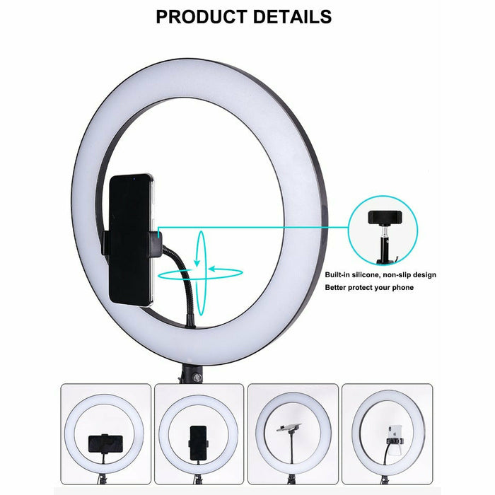 Ring Light Selfie (26cm) with Tripod Stand 210cm  & Cell Phone Holder Support 1 mobile