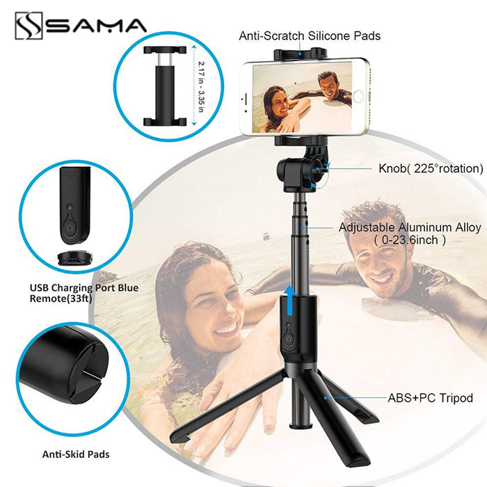 SAMA 3-in-1 Wireless Selfie Stick Tripod