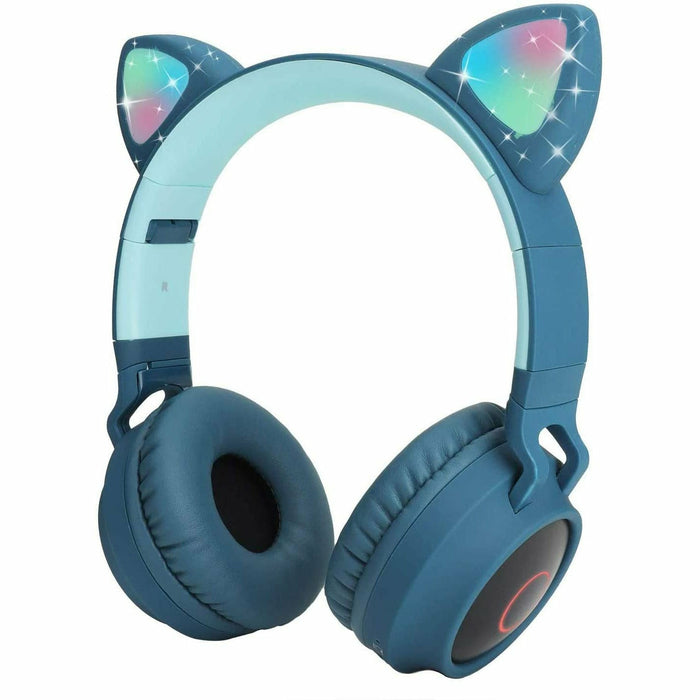 Kids Wireless/Wired Headphones with MIC,12H Playtime, Stereo Sound,Bluetooth 5.0, Foldable for School (Deep Blue)