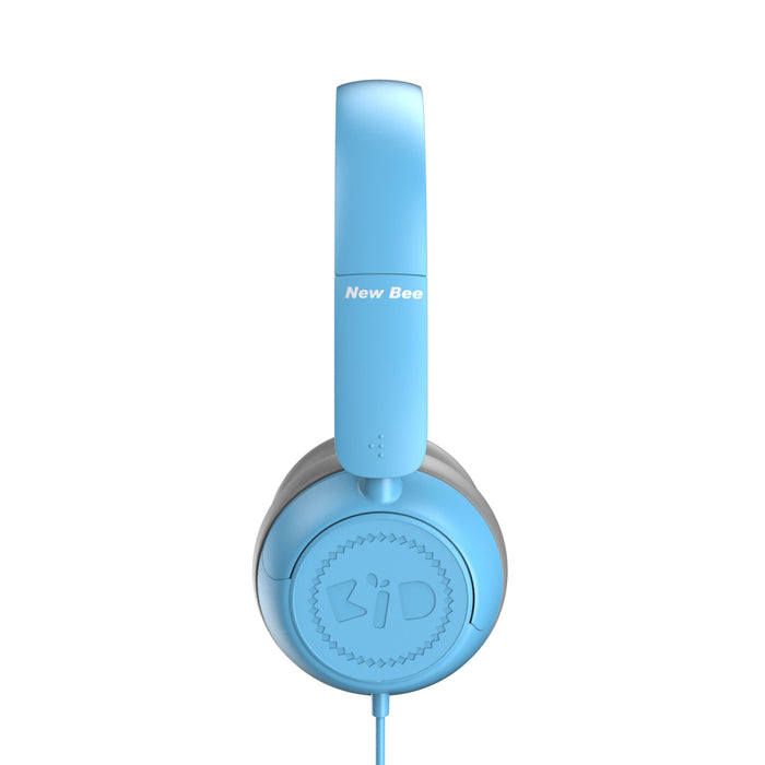 Kids Headphones for School with Microphone On-Ear Folding 85/94dB Volume Control Child Blue(USB-C Adapter Provided)