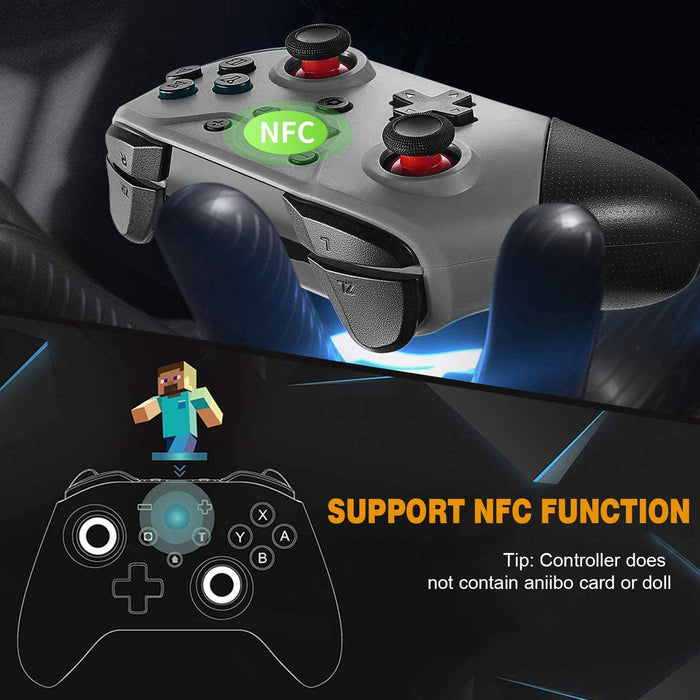 Wireless Pro Controller [Black] Joypad with NFC and Home Wake-Up Function, for Switch Controllers for Switch/Switch Lite