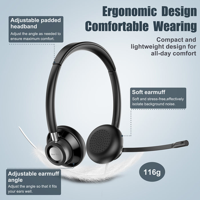 Wired USB Computer Headset for Call Center Office, Meeting, PC, Smartphones and Tablet