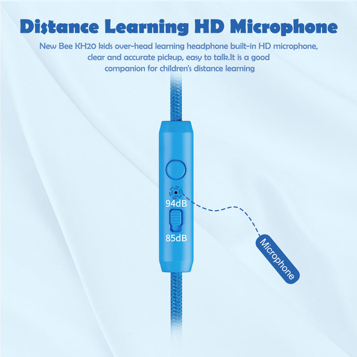 Kids Headphones with Microphone with 85dB/94dB Safe Volume Control Foldable Headphones for School/Travel/Airplane/Smartphone/Kindle/Tablet (Blue/Yellows)