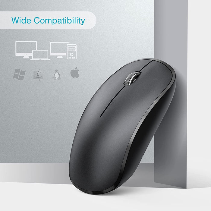 Wireless Mouse for Laptop Ultra Thin Silent Mouse with USB Receiver, 2400 DPI