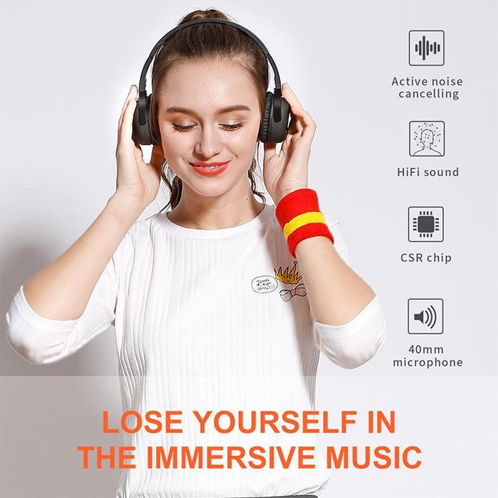 Active Noise Cancelling Bluetooth Headphone 70H Playtime with Microphone Siri Voice Control-Noise Cancelling Headphones-SAMA-brands-world.ca