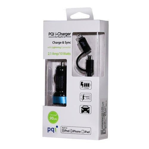 Apple Certified USB Car Charger + 3ft Lightning/Micro to Cable Blue-USB Car Chargers-PQI-brands-world.ca