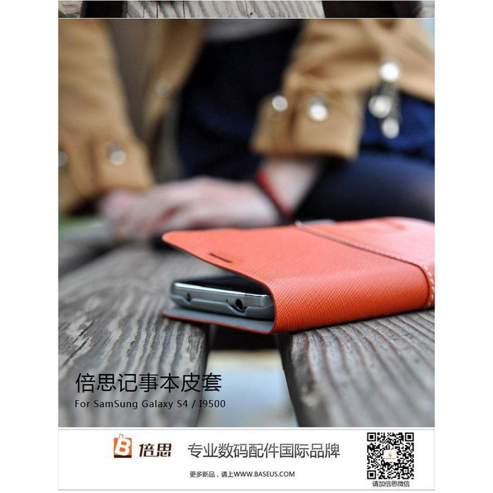 BASEUS diary leather case samsung notepad srs galaxy g-s4 21709 orange-Samsung Galaxy S4 Cases-Baseus-brands-world.ca