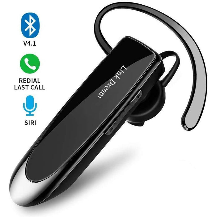 Bluetooth Earpiece Link Dream Wireless 4.2 Bluetooth Headset Driving Earphone with Noise Cancelling Microphone Handsfree-Bluetooth Headsets-Link Dream-Black-brands-world.ca