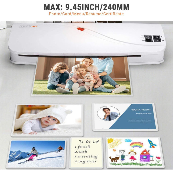 Thermal Laminator Hot & Cold Laminating Machine with 10 Laminator Pouches, Two Heat Settings