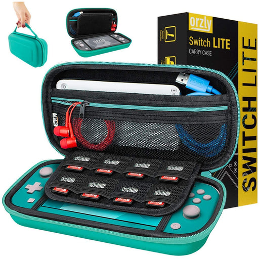 Carry Case for Nintendo Switch Lite with Game Cartridge Holders and Blue-Nintendo Switch Skins, Faceplates & Cases-Orzly-brands-world.ca