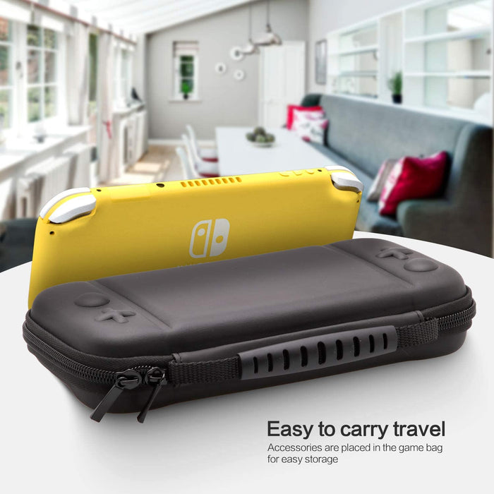 Carrying Case for Nintendo Switch Lite - Black-Nintendo Switch Skins, Faceplates & Cases-HEATFUN-brands-world.ca