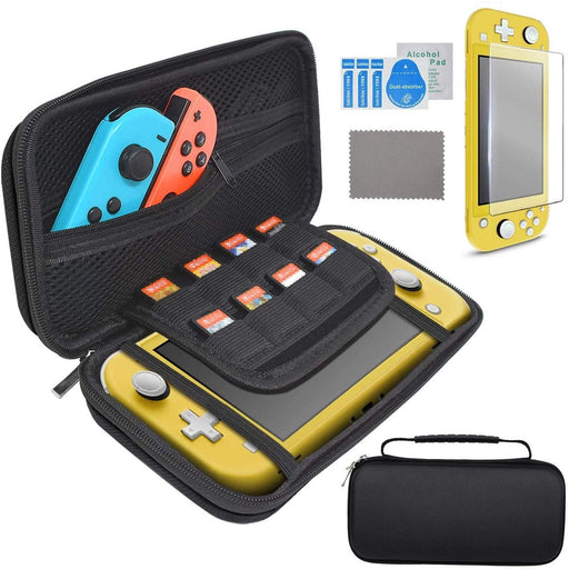 Carrying Case for Nintendo Switch Lite with Glass Screen and 3 Glass cleaners-Nintendo Switch Skins, Faceplates & Cases-SAMA-brands-world.ca