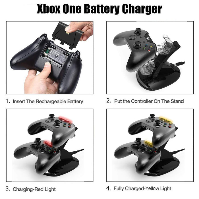 Charging Station 2 Pack Rechargeable Battery for Xbox Wireless Controller Kit One, One S ,Elite Charging-Xbox One Power Supplies & Battery Packs-SAMA-brands-world.ca