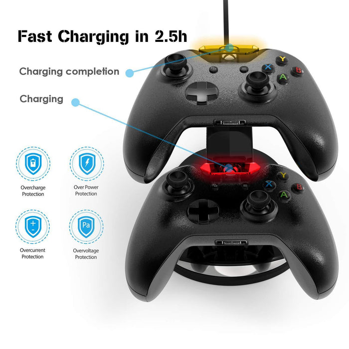 Charging Station 2 Pack Rechargeable Battery for Xbox Wireless Controller Kit One, One S ,Elite Charging-Xbox One Power Supplies & Battery Packs-SAMA-brands-world.ca